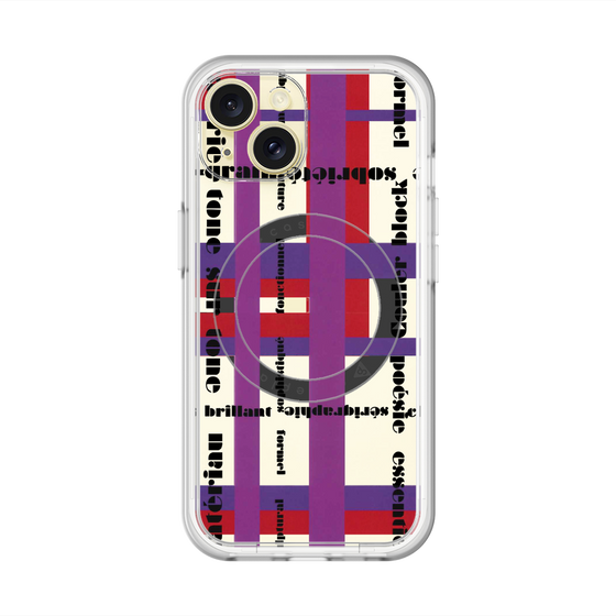 スリムプロテクションプレミアムケース with MagSafe［ LANVIN en Bleu - Plaid ］