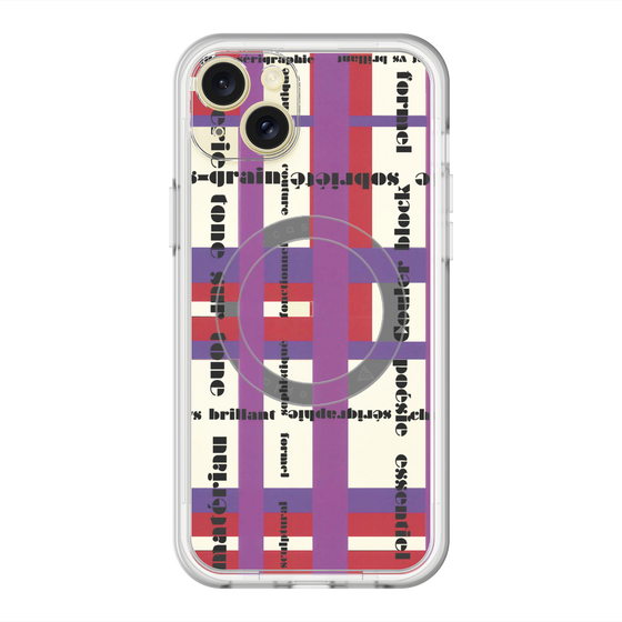 スリムプロテクションプレミアムケース with MagSafe［ LANVIN en Bleu - Plaid ］
