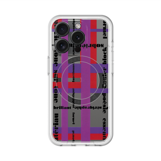 スリムプロテクションプレミアムケース with MagSafe［ LANVIN en Bleu - Plaid ］