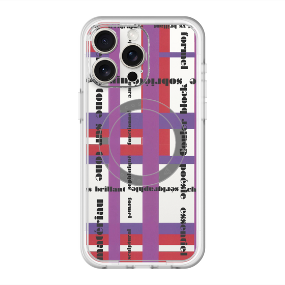 スリムプロテクションプレミアムケース with MagSafe［ LANVIN en Bleu - Plaid ］