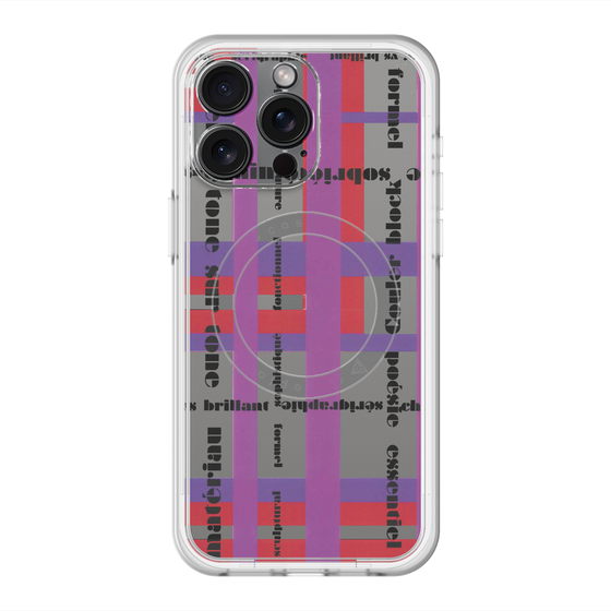 スリムプロテクションプレミアムケース with MagSafe［ LANVIN en Bleu - Plaid ］