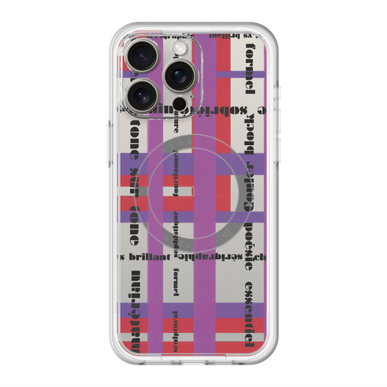 スリムプロテクションプレミアムケース with MagSafe［ LANVIN en Bleu - Plaid ］