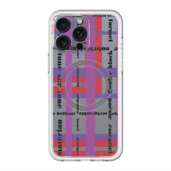 スリムプロテクションプレミアムケース with MagSafe［ LANVIN en Bleu - Plaid ］