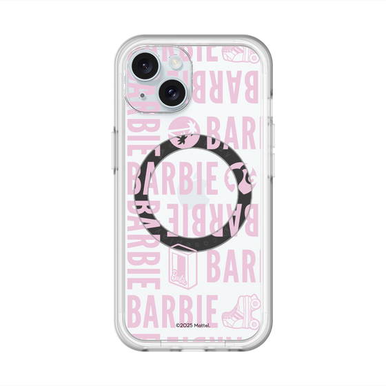 スリムプロテクションプレミアムケース with MagSafe［ Barbie - ロゴパターン3 - クリア ］