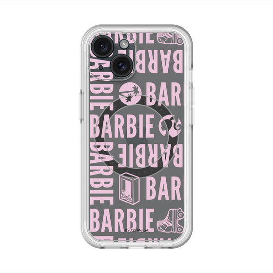 スリムプロテクションプレミアムケース with MagSafe［ Barbie - ロゴパターン3 - クリア ］