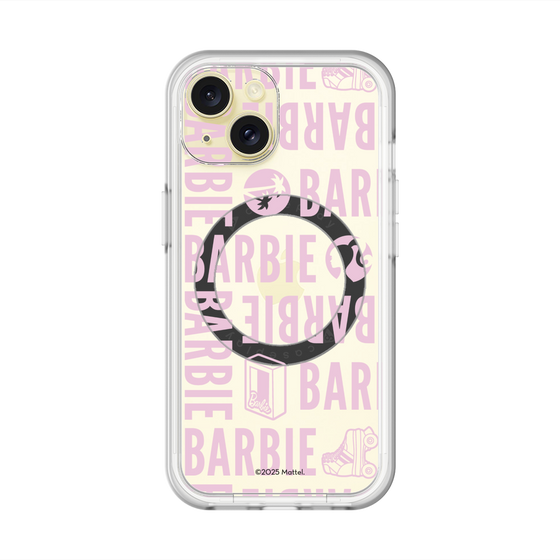 スリムプロテクションプレミアムケース with MagSafe［ Barbie - ロゴパターン3 - クリア ］