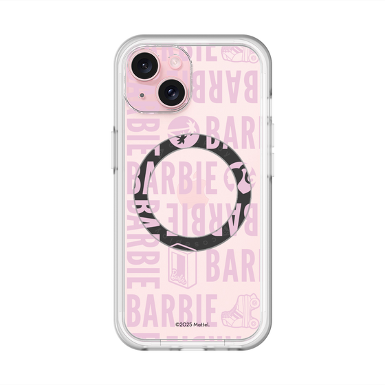 スリムプロテクションプレミアムケース with MagSafe［ Barbie - ロゴパターン3 - クリア ］