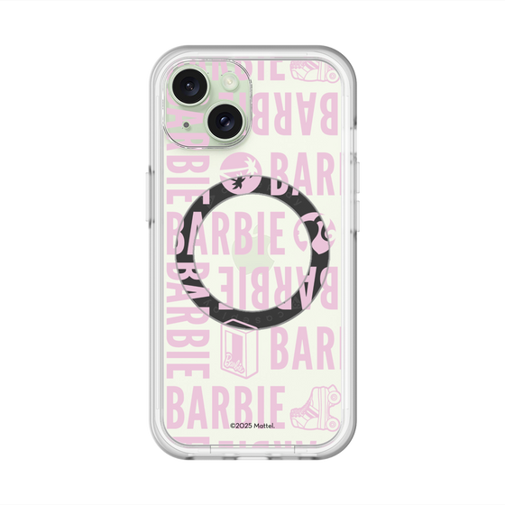 スリムプロテクションプレミアムケース with MagSafe［ Barbie - ロゴパターン3 - クリア ］