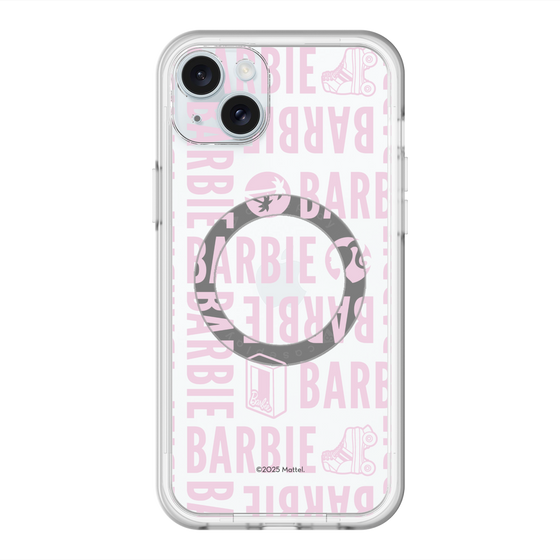 スリムプロテクションプレミアムケース with MagSafe［ Barbie - ロゴパターン3 - クリア ］