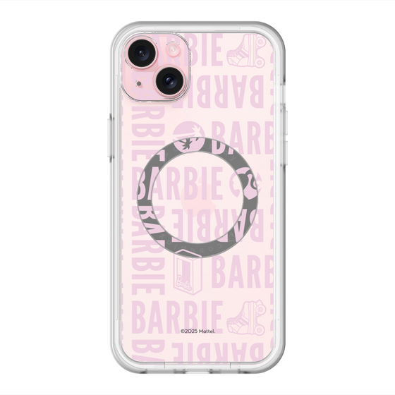 スリムプロテクションプレミアムケース with MagSafe［ Barbie - ロゴパターン3 - クリア ］