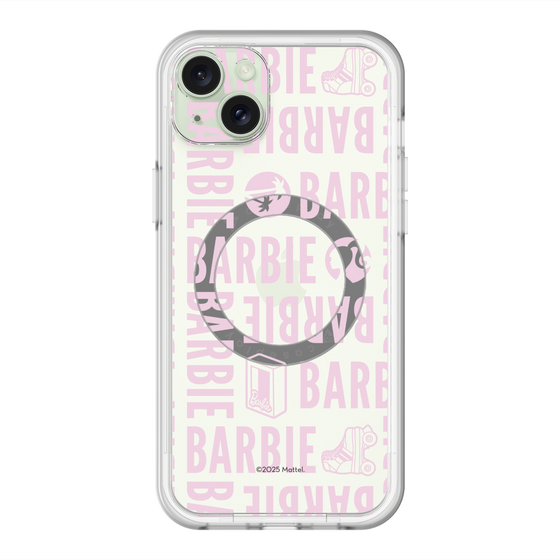 スリムプロテクションプレミアムケース with MagSafe［ Barbie - ロゴパターン3 - クリア ］