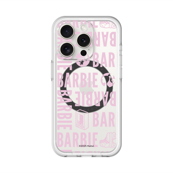 スリムプロテクションプレミアムケース with MagSafe［ Barbie - ロゴパターン3 - クリア ］