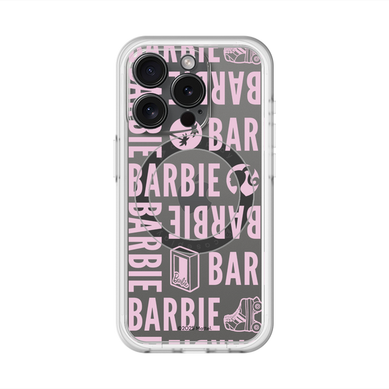 スリムプロテクションプレミアムケース with MagSafe［ Barbie - ロゴパターン3 - クリア ］