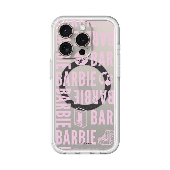 スリムプロテクションプレミアムケース with MagSafe［ Barbie - ロゴパターン3 - クリア ］