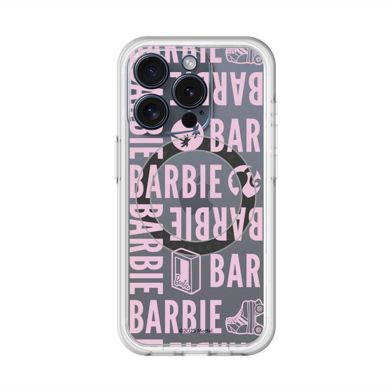 スリムプロテクションプレミアムケース with MagSafe［ Barbie - ロゴパターン3 - クリア ］