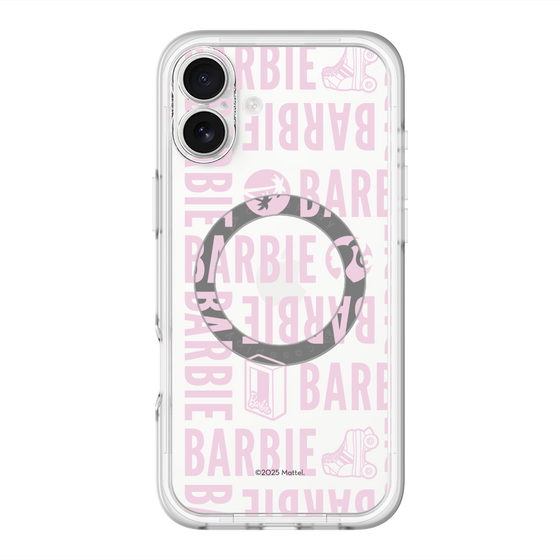 スリムプロテクションプレミアムケース with MagSafe［ Barbie - ロゴパターン3 - クリア ］