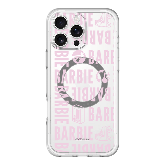 スリムプロテクションプレミアムケース with MagSafe［ Barbie - ロゴパターン3 - クリア ］