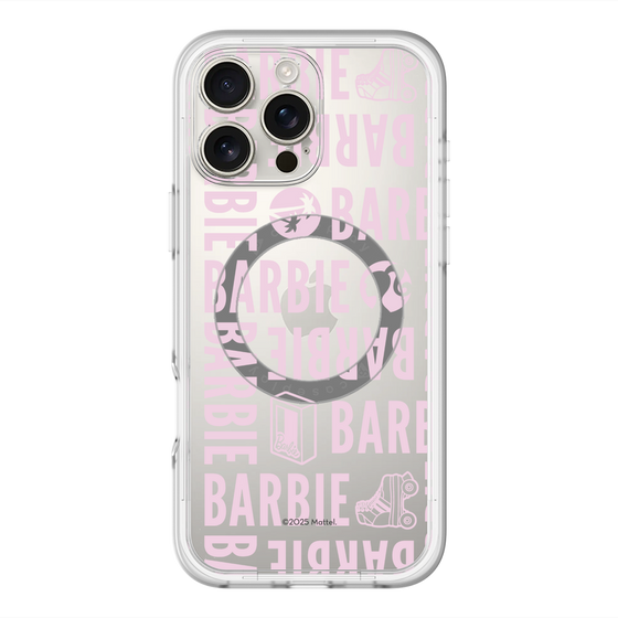 スリムプロテクションプレミアムケース with MagSafe［ Barbie - ロゴパターン3 - クリア ］