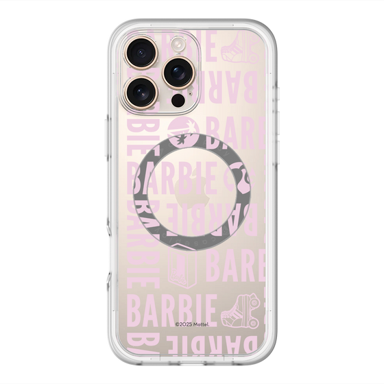 スリムプロテクションプレミアムケース with MagSafe［ Barbie - ロゴパターン3 - クリア ］