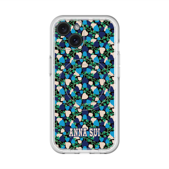 スリムプロテクションプレミアムケース with MagSafe［ ANNA SUI - HEARTS VINE - BLUE ］