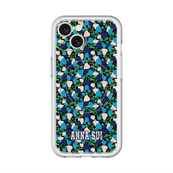 スリムプロテクションプレミアムケース with MagSafe［ ANNA SUI - HEARTS VINE - BLUE ］