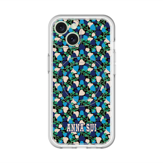 スリムプロテクションプレミアムケース with MagSafe［ ANNA SUI - HEARTS VINE - BLUE ］