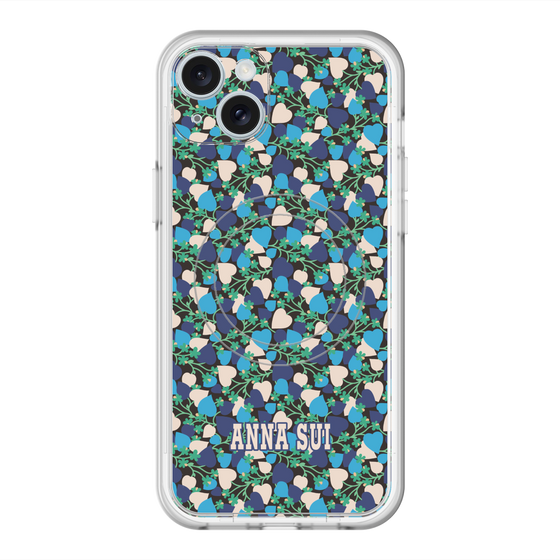 スリムプロテクションプレミアムケース with MagSafe［ ANNA SUI - HEARTS VINE - BLUE ］