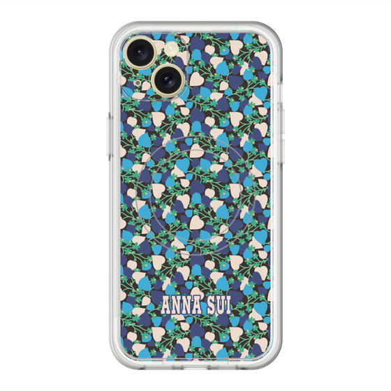 スリムプロテクションプレミアムケース with MagSafe［ ANNA SUI - HEARTS VINE - BLUE ］