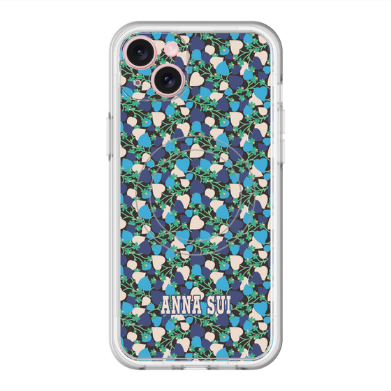 スリムプロテクションプレミアムケース with MagSafe［ ANNA SUI - HEARTS VINE - BLUE ］