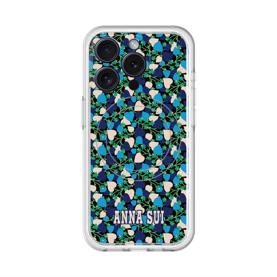 スリムプロテクションプレミアムケース with MagSafe［ ANNA SUI - HEARTS VINE - BLUE ］