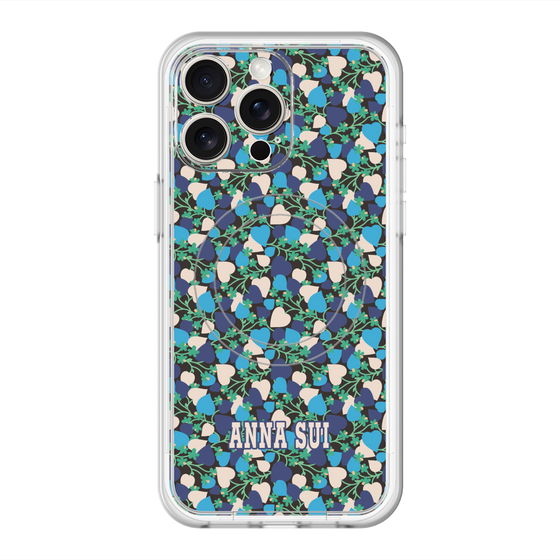 スリムプロテクションプレミアムケース with MagSafe［ ANNA SUI - HEARTS VINE - BLUE ］