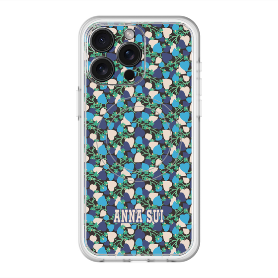 スリムプロテクションプレミアムケース with MagSafe［ ANNA SUI - HEARTS VINE - BLUE ］