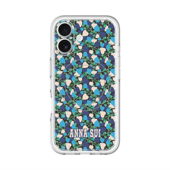 スリムプロテクションプレミアムケース with MagSafe［ ANNA SUI - HEARTS VINE - BLUE ］