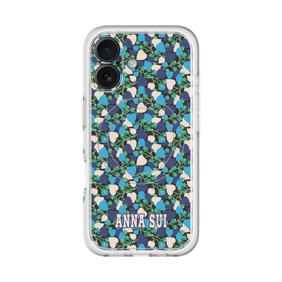 スリムプロテクションプレミアムケース with MagSafe［ ANNA SUI - HEARTS VINE - BLUE ］
