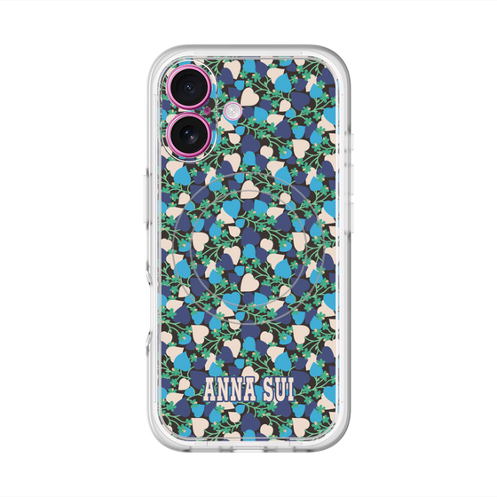 スリムプロテクションプレミアムケース with MagSafe［ ANNA SUI - HEARTS VINE - BLUE ］
