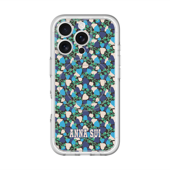 スリムプロテクションプレミアムケース with MagSafe［ ANNA SUI - HEARTS VINE - BLUE ］