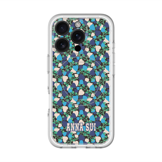 スリムプロテクションプレミアムケース with MagSafe［ ANNA SUI - HEARTS VINE - BLUE ］