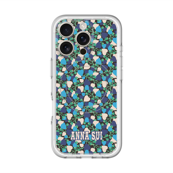 スリムプロテクションプレミアムケース with MagSafe［ ANNA SUI - HEARTS VINE - BLUE ］