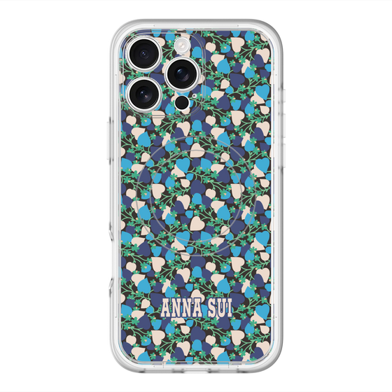スリムプロテクションプレミアムケース with MagSafe［ ANNA SUI - HEARTS VINE - BLUE ］