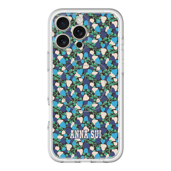 スリムプロテクションプレミアムケース with MagSafe［ ANNA SUI - HEARTS VINE - BLUE ］