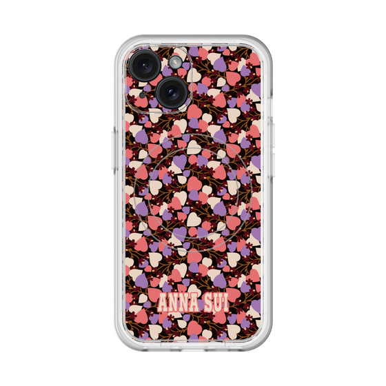 スリムプロテクションプレミアムケース with MagSafe［ ANNA SUI - HEARTS VINE - PINK ］