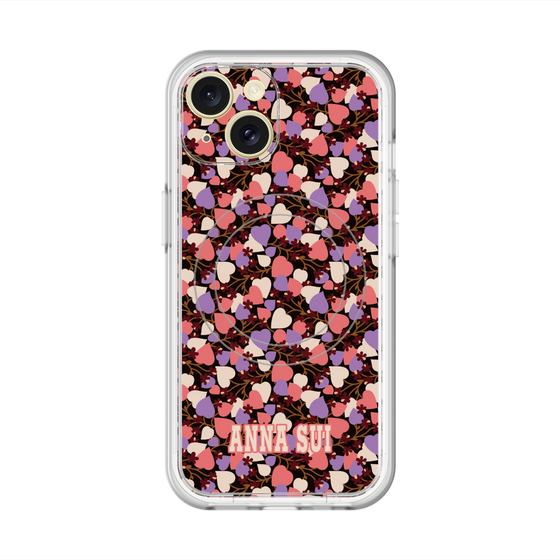 スリムプロテクションプレミアムケース with MagSafe［ ANNA SUI - HEARTS VINE - PINK ］