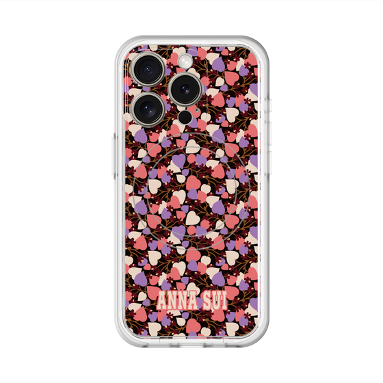 スリムプロテクションプレミアムケース with MagSafe［ ANNA SUI - HEARTS VINE - PINK ］