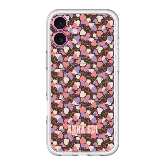 スリムプロテクションプレミアムケース with MagSafe［ ANNA SUI - HEARTS VINE - PINK ］