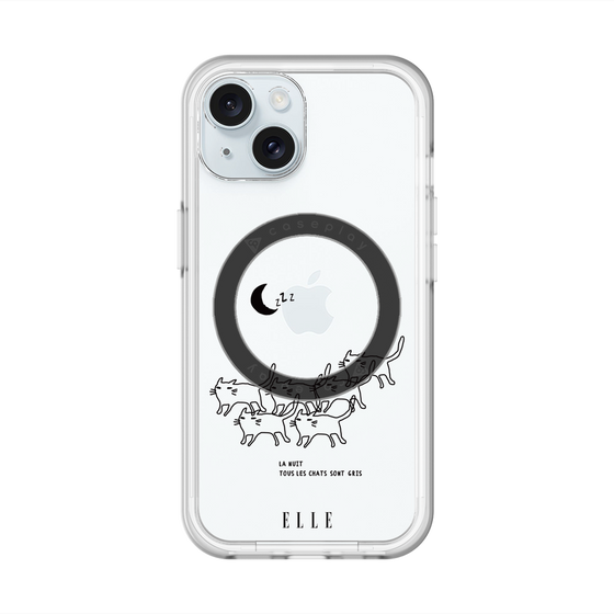 スリムプロテクションプレミアムケース with MagSafe［ ELLE - All cats are grey in the dark ］
