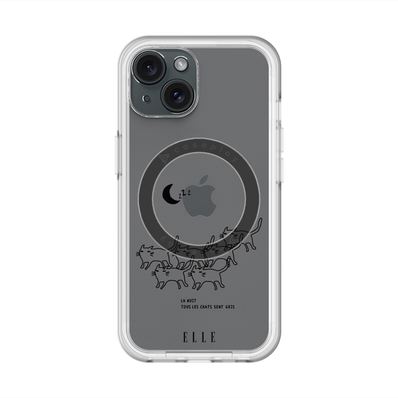スリムプロテクションプレミアムケース with MagSafe［ ELLE - All cats are grey in the dark ］