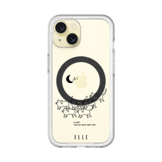 スリムプロテクションプレミアムケース with MagSafe［ ELLE - All cats are grey in the dark ］