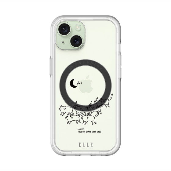 スリムプロテクションプレミアムケース with MagSafe［ ELLE - All cats are grey in the dark ］