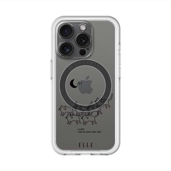 スリムプロテクションプレミアムケース with MagSafe［ ELLE - All cats are grey in the dark ］