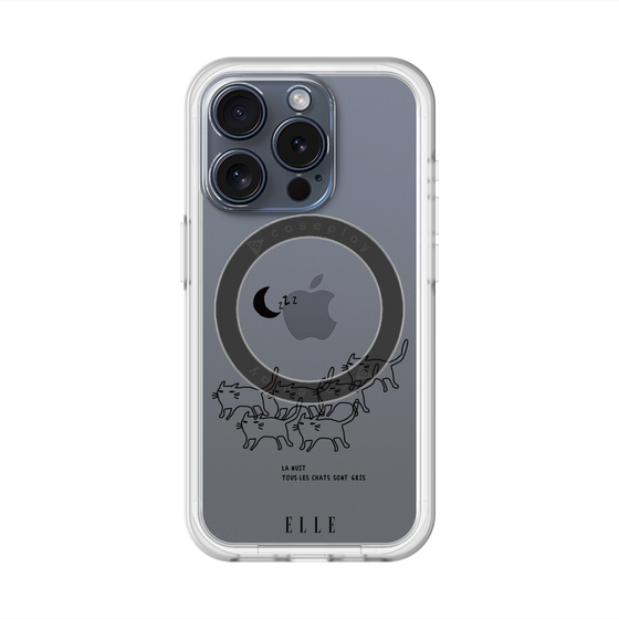 スリムプロテクションプレミアムケース with MagSafe［ ELLE - All cats are grey in the dark ］
